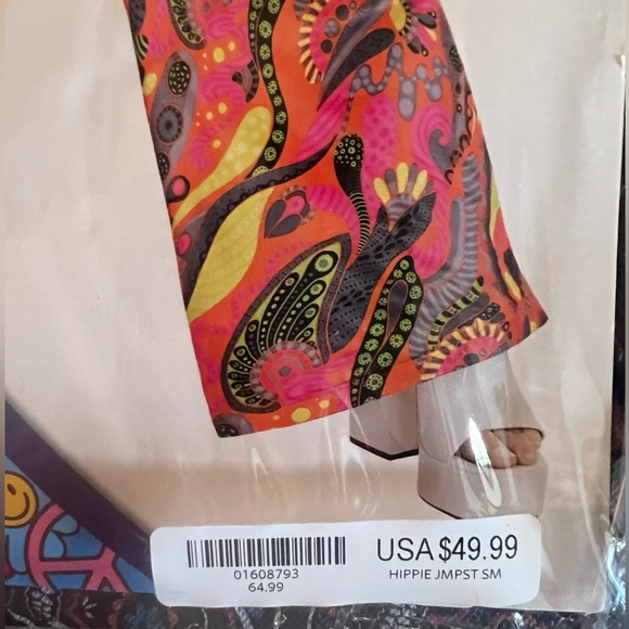 🆕 Spirit Adult 60s Hippie Jumpsuit Costume - Picture 7 of 17